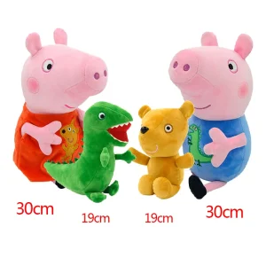 Peppa Pig familjeset för barn med George, dinosaurie, rosa docka och björn gosedjur 18 Peppa Pig familjeset för barn med George, dinosaurie, rosa docka och björn gosedjur