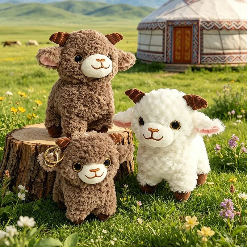 Fluffigt fårgosedjur som nyckelring i liten väskform med Xinjiang-design, 15–22 cm 2 Fluffigt fårgosedjur som nyckelring i liten väskform med Xinjiang-design, 15–22 cm - Bild 2