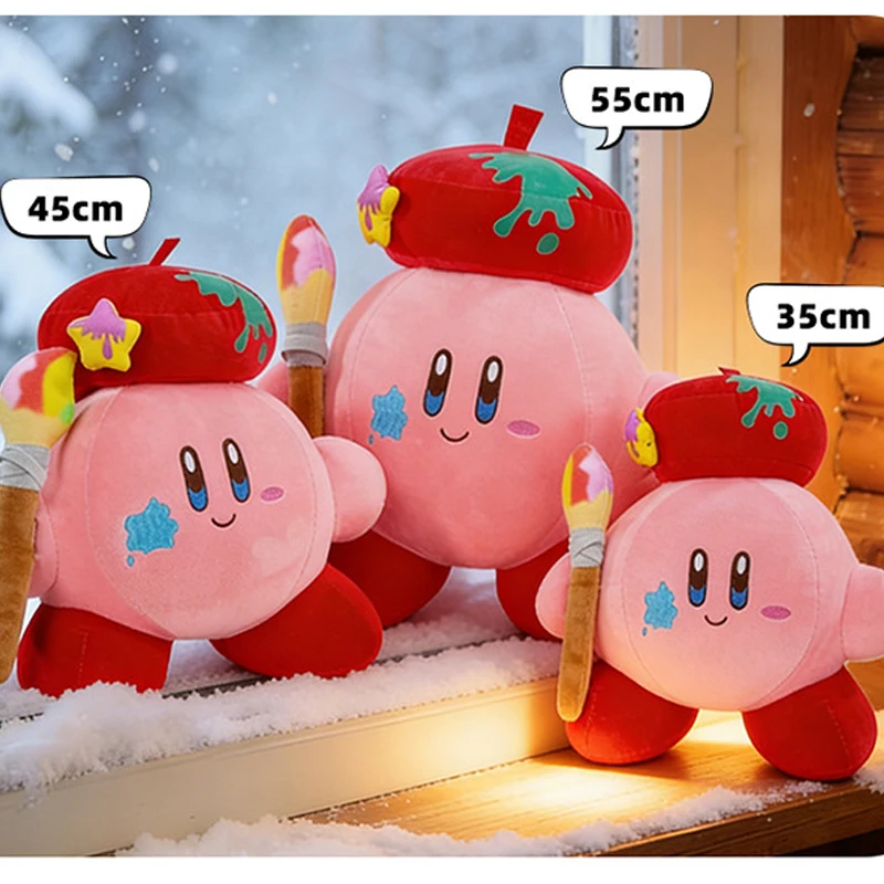 Kirby gosedjur 35–55 cm, stort och sött rosa kramgosedjur i tecknad anime-stil för barn 22 Tre Kirby-mjukisdjur i olika storlekar.