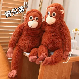 Naturtroget apa gosedjur som orangutang, 66 cm, extra mjukt i anime- och tecknad stil