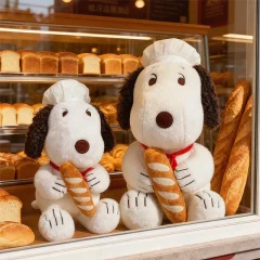 Snoopy som hund gosedjur i mjuk kockutstyrsel, stor modell, 45–80 cm
