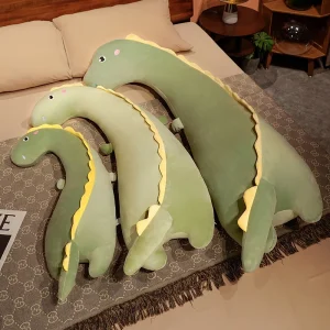 Stor söt dinosaurie gosedjur som lång kramkudde med giraff och enhörning, 80–150 cm