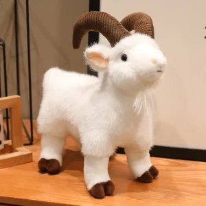 Mjuk och fluffig getfigur i tecknad dockstil med nyckelring, 16–30 cm 15 Mjuk och fluffig getfigur i tecknad dockstil med nyckelring, 16–30 cm