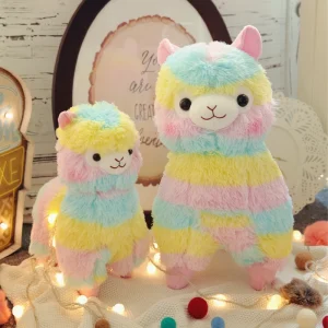 Får gosedjur, kawaii style och söt, alpaca regnbågsfärgad alpacka stil, 20 cm 12 Får gosedjur, kawaii style och söt, alpaca regnbågsfärgad alpacka stil, 20 cm