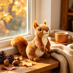 Squirrel gosedjur, verklighetstrogen och mjuk, mjukt ekorre realistisk naturtrogen