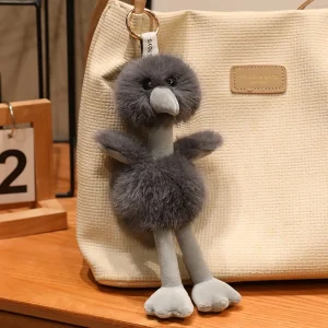 Söt strutsfigur, 20 cm, som nyckelring och ryggsäcksberlock, kawaiidekoration