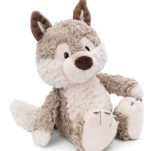 Wolf gosedjur, söt och tecknad style, sött tecknat sittande varg, 25–50 cm