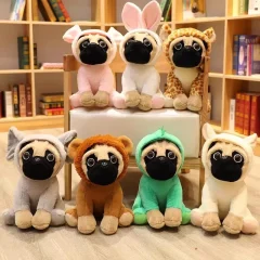 Hund gosedjur, verklighetstrogen och Stuffed, shar naturtrogen mopsstil gullig