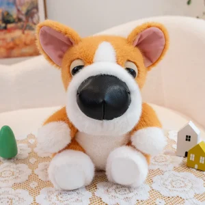 Naturtroget hundgosedjur med stort huvud, bland annat i corgiutförande, 15–25 cm 21 Naturtroget hundgosedjur med stort huvud, bland annat i corgiutförande, 15–25 cm