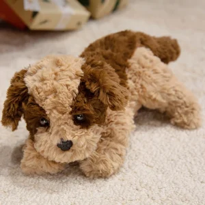 Liggande valp som hund gosedjur i mjuk plyschkudde med realistisk form, 32–48 cm 17 Liggande valp som hund gosedjur i mjuk plyschkudde med realistisk form, 32–48 cm