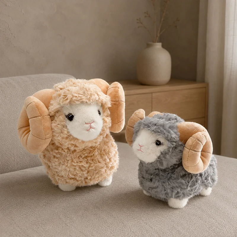 Får och lamm gosedjur som fluffig plyschkudde med söt, naturtrogen design, 15–30 cm 2 Får och lamm gosedjur som fluffig plyschkudde med söt, naturtrogen design, 15–30 cm - Bild 2
