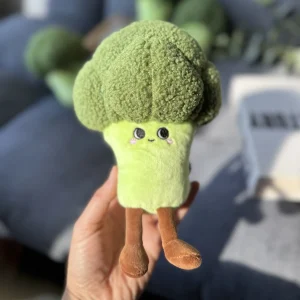 Alternative view of Mjuk broccolifigur som nyckelring i verklighetstrogen stil, flera figurvarianter