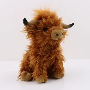 Ko gosedjur i skotsk höglandsstil, mjukt och fluffigt med kramvänlig form, 25 cm