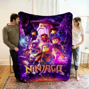Filt med Ninjago-figurer i tecknad stil för soffa, vila och resor, 100–220 cm 51 Filt med Ninjago-figurer i tecknad stil för soffa, vila och resor, 100–220 cm