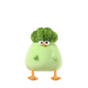 chick gosedjur med broccoliinspirerad design i söt och lekfull tecknad stil