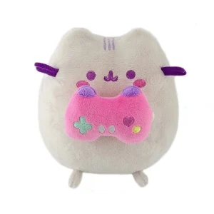 Pusheen katt och enhörning gosedjur i kawaii-stil med munk, glass- och pizzamotiv