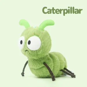 Roliga insektsfigurer som gosedjur i kawaii-stil med verklighetstrogen plyschdesign