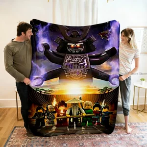 Filt med Ninjago-figurer i tecknad stil för soffa, vila och resor, 100–220 cm 31 Filt med Ninjago-figurer i tecknad stil för soffa, vila och resor, 100–220 cm