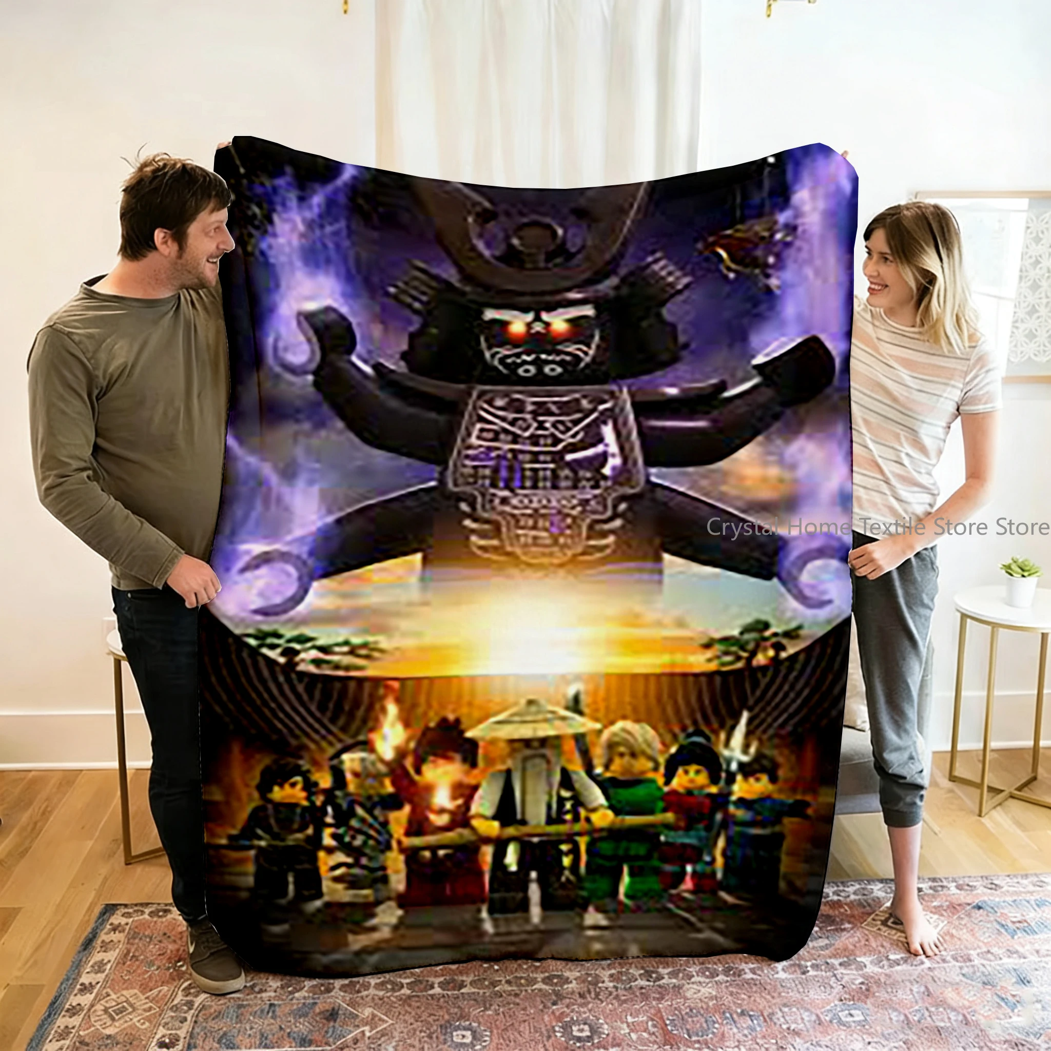 Filt med Ninjago-figurer i tecknad stil för soffa, vila och resor, 100–220 cm 6 Filt med Ninjago-figurer i tecknad stil för soffa, vila och resor, 100–220 cm - Bild 6