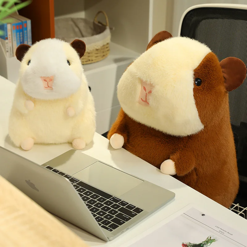 Gris och hamster gosedjur med knubbig tecknad form i brunt och beige, 23 cm 5 Gris och hamster gosedjur med knubbig tecknad form i brunt och beige, 23 cm - Bild 5