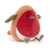 Robin gosedjur som mjuk plyschkudde i tecknad stil, fluffig och fyllig, 20 cm