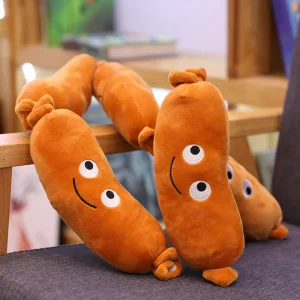 Kawaii-hundgosedjur i korvformad kudde med lekfullt snabbmatsmotiv och mjuk form 10 Kawaii-hundgosedjur i korvformad kudde med lekfullt snabbmatsmotiv och mjuk form