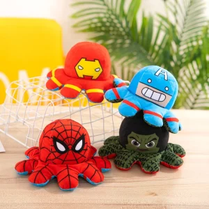 Alternative view of Marvel Avengers bläckfisk gosedjur som kan vändas med Iron Man i tecknad stil