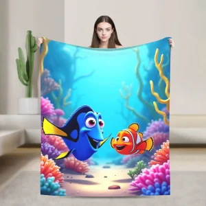 Nemo-filt från Finding Nemo, varm och mjuk pläd med fluffig känsla, 102–204 cm