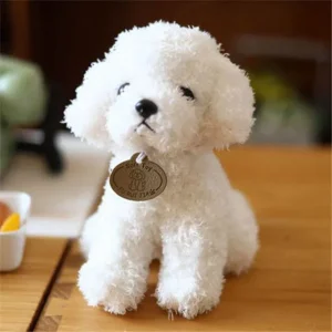 Sött och naturtroget hund gosedjur i lockig teddystil med hängande etikett, 20 cm 11 Sött och naturtroget hund gosedjur i lockig teddystil med hängande etikett, 20 cm