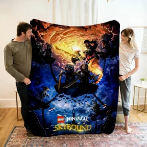 Filt med Ninjago-figurer i tecknad stil för soffa, vila och resor, 100–220 cm 38 Filt med Ninjago-figurer i tecknad stil för soffa, vila och resor, 100–220 cm