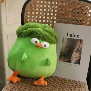 chick gosedjur med broccoliinspirerad design i söt och lekfull tecknad stil