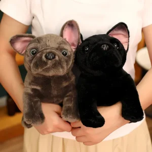 Realistiskt hundgosedjur med French Bulldog-valp, mjuk kudde och naturtrogen design