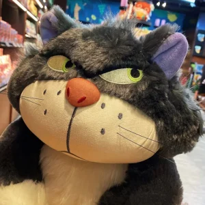 Lucifer som sött kattgosedjur och formad prydnadskudde, med söt design, 25 cm
