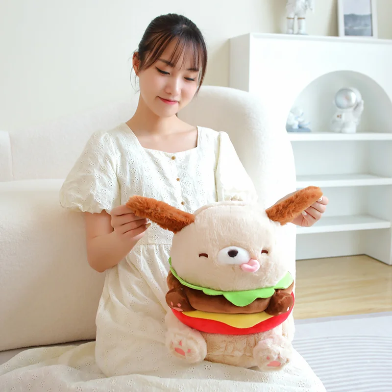 Hund gosedjur som hamburgare, med valpmotiv och hundkudde för soffan, 23–35 cm 4 Hund gosedjur som hamburgare, med valpmotiv och hundkudde för soffan, 23–35 cm - Bild 4