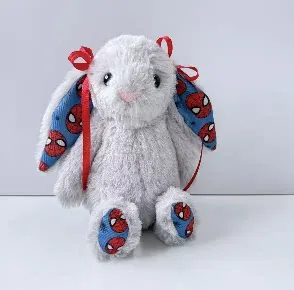 Skojigt kanin gosedjur med hängande öron och lekfullt spindel-Man-mönster, 23 cm 3 Skojigt kanin gosedjur med hängande öron och lekfullt spindel-Man-mönster, 23 cm - Bild 3