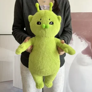 Grönt kattgosedjur som kattkudde i söt alien- och kawaii-animestil, 45–70 cm 10 Grönt kattgosedjur som kattkudde i söt alien- och kawaii-animestil, 45–70 cm