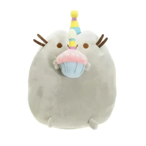 Pusheen katt och enhörning gosedjur i kawaii-stil med munk, glass- och pizzamotiv