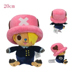 Tony Chopper apa gosedjur från ONE PIECE med Straw Hat-piraternas emblem, 20 cm 30 Tony Chopper apa gosedjur från ONE PIECE med Straw Hat-piraternas emblem, 20 cm