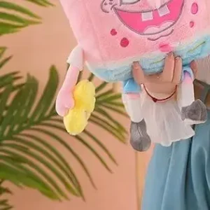 SpongeBob SquarePants gosedjur som plyschkudde, söt och rosa, 45 cm