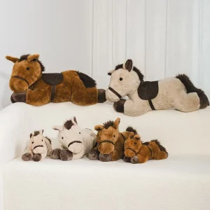 Häst gosedjur med liggande form och platt design för soffa och golv, 30–60 cm 9 Häst gosedjur med liggande form och platt design för soffa och golv, 30–60 cm