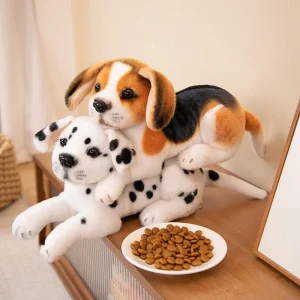 Hund som gosedjur med realistiskt dalmatiner- och beaglevalpsmotiv, 25–30 cm 19 Hund som gosedjur med realistiskt dalmatiner- och beaglevalpsmotiv, 25–30 cm