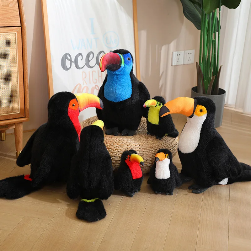 Toucan gosedjur med färgstark näbb, mjuk fågel i gult, blått, rött och vitt, 20–40 cm 2 Toucan gosedjur med färgstark näbb, mjuk fågel i gult, blått, rött och vitt, 20–40 cm - Bild 2
