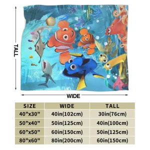 Nemo-filt från Finding Nemo, varm och mjuk pläd med fluffig känsla, 102–204 cm