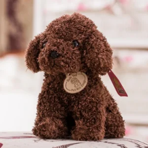 Sött och naturtroget hund gosedjur i lockig teddystil med hängande etikett, 20 cm 15 Sött och naturtroget hund gosedjur i lockig teddystil med hängande etikett, 20 cm