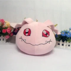 Koromon gosedjur som plyschkudde, rosa (Hot rosa option) och Round, 25 cm