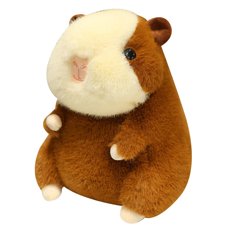 Gris och hamster gosedjur med knubbig tecknad form i brunt och beige, 23 cm 23 Brun hamsterplysch med gräddvitt ansikte och små tassar, visad framifrån.