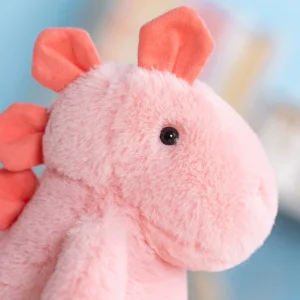 Mjuk rosa dinosaurie gosedjur med söt design som kramkudde och sovkompis, 20–25 cm