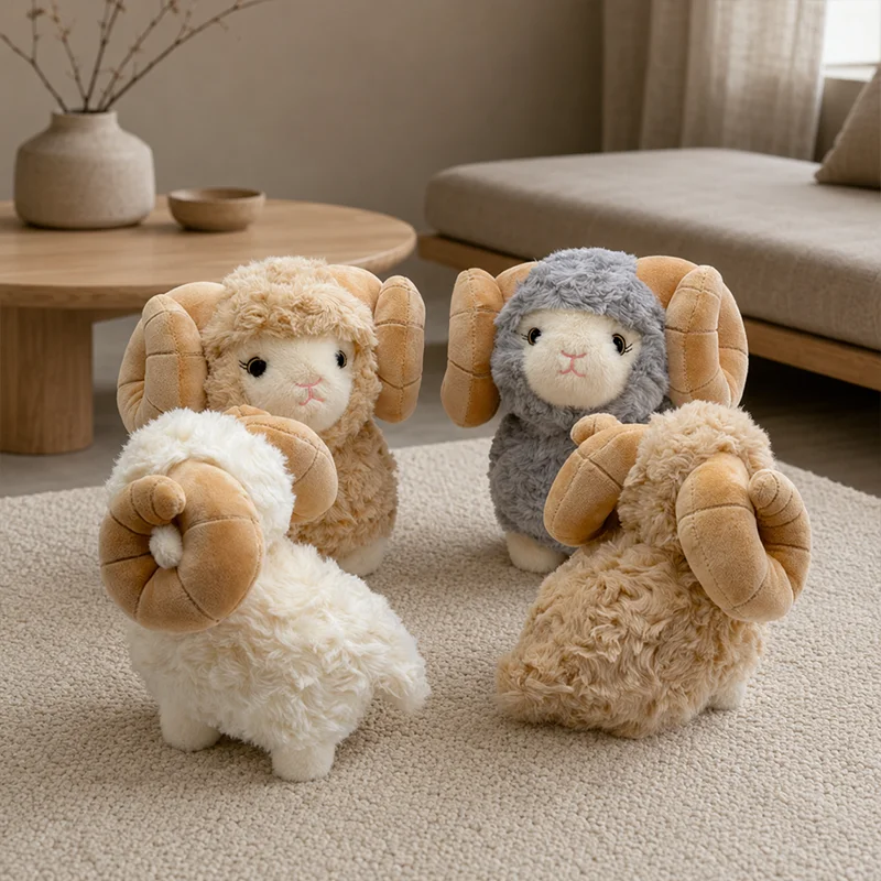 Får och lamm gosedjur som fluffig plyschkudde med söt, naturtrogen design, 15–30 cm 3 Får och lamm gosedjur som fluffig plyschkudde med söt, naturtrogen design, 15–30 cm - Bild 3