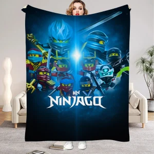 Ninjago-filt med flera figurvarianter, mjuk och luddig pläd för soffa, 100–200 cm