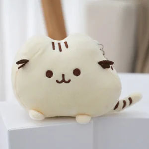 Pusheen-kattgosedjur som söt, knubbig nyckelring och väskberlock, stort, 12 cm